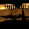 The walls of the Acropolis at night