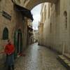 The narrow streets of the Via Dolorosa